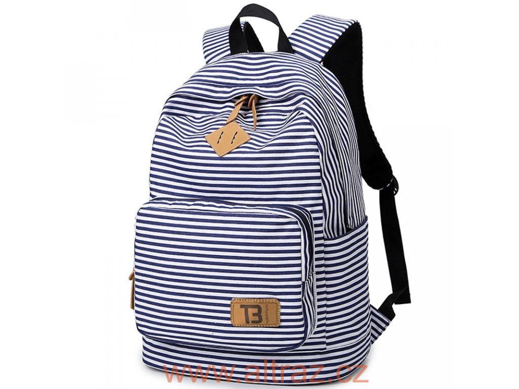 Dámský studentský batoh Canvas TopBags Blue Stripe 19 l 